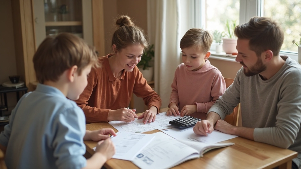 Семья планирует финансовые сбережения с использованием бюджетной таблицы
